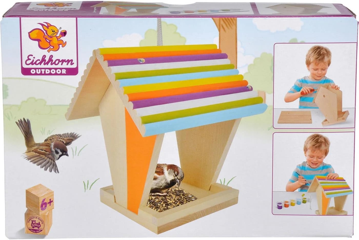 Eichhorn Kreativset Outdoor Futterhaus Beige Natur Bastelset