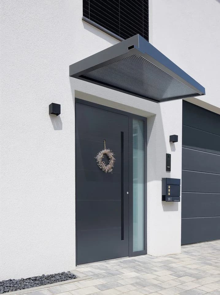 Starhome Rechteckvordach 3D-Line Design 160 und 200 Haustürvordach Anthrazit Aluminium