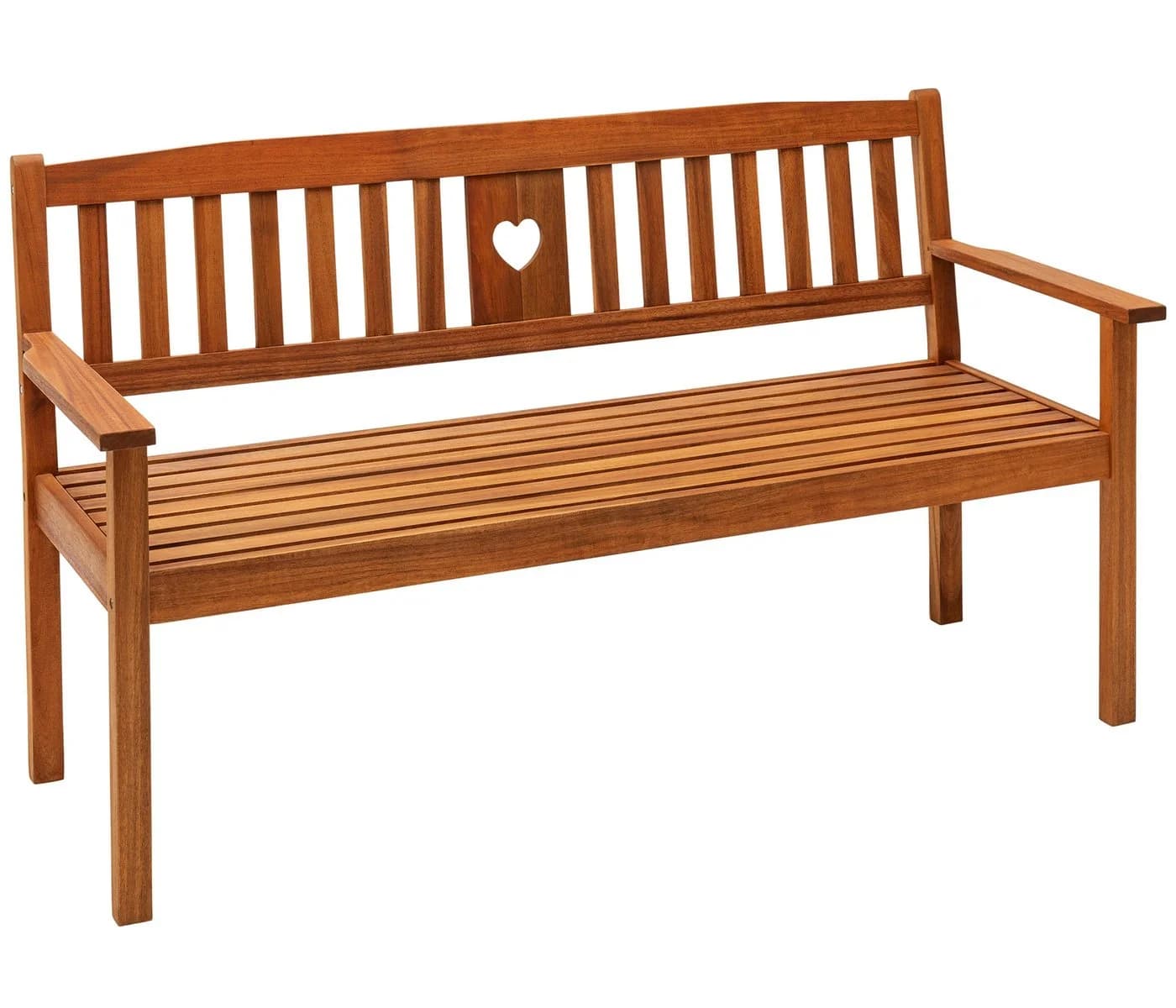 Dehner Gartenbank Heart 2- oder 3-Sitzer Braun Akazienholz Landhausstil - Bild 2