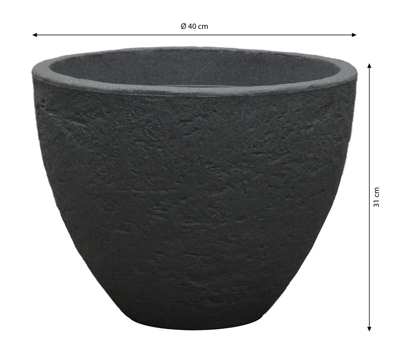 Dehner Blumentopf Stone Grau Kunststoff Naturstein-Optik - Bild 3