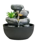Dehner Zimmerbrunnen Lono, Polyresin, Grau/Schwarz, LED-Beleuchtung Bild 2