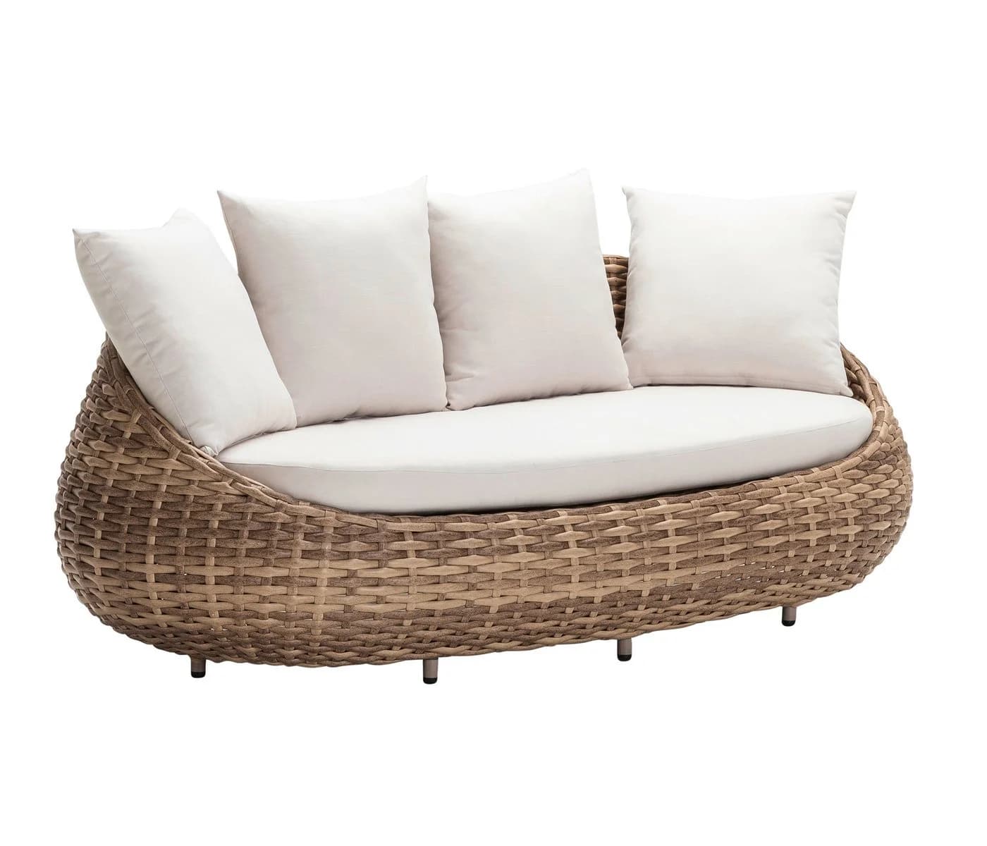 Dehner Gartenlounge-Set Sofa Tulum 3-Sitzer Modern Braun - Bild 2