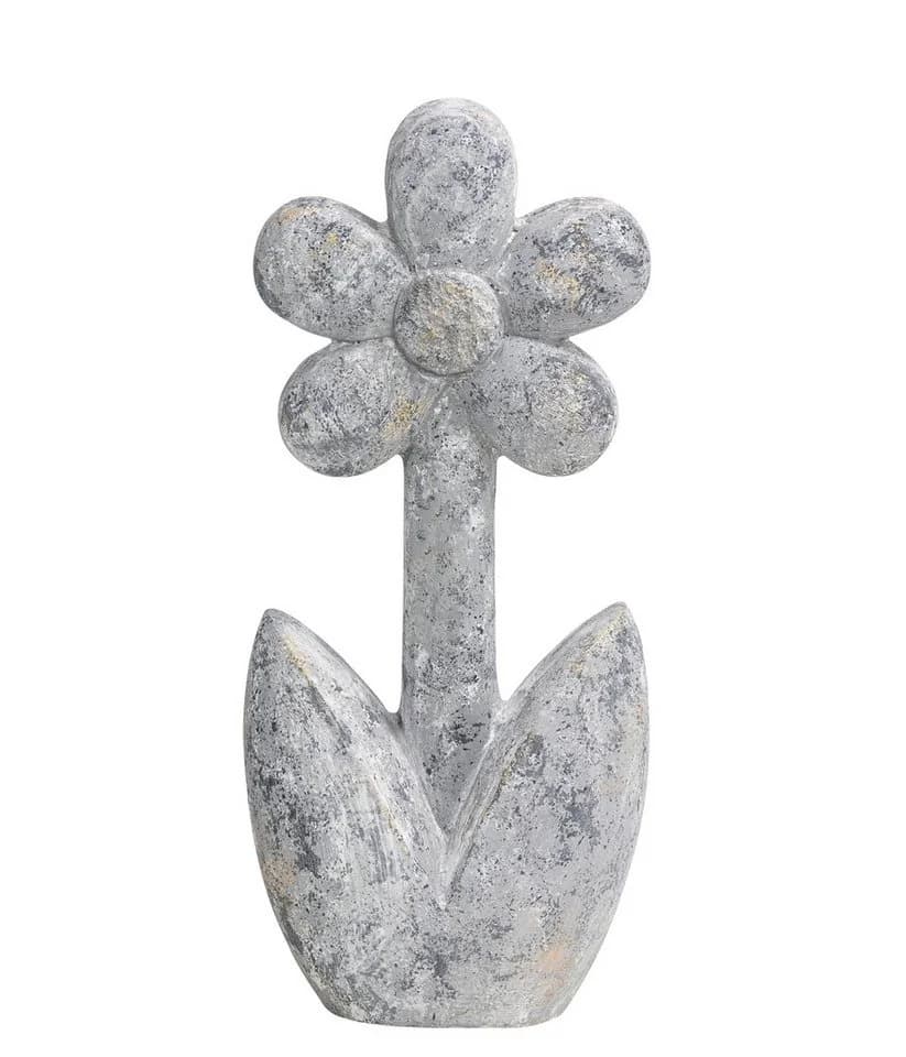 Dehner Gartenfigur Blume Grau Steinoptik Magnesia Deko - Bild 2