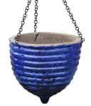Dehner Blumenampel Hängeampel Keramik Blau Konisch Bild 2
