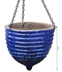 Dehner Blumenampel Hängeampel Keramik Blau Konisch Bild 3