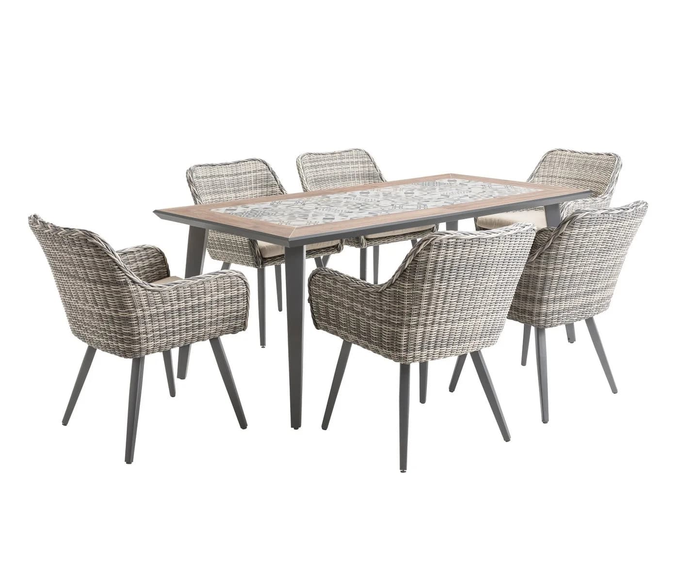 Dehner Gartentisch Lissabon 6 Sitzplätze Aluminium Keramik Mosaik - Bild 4
