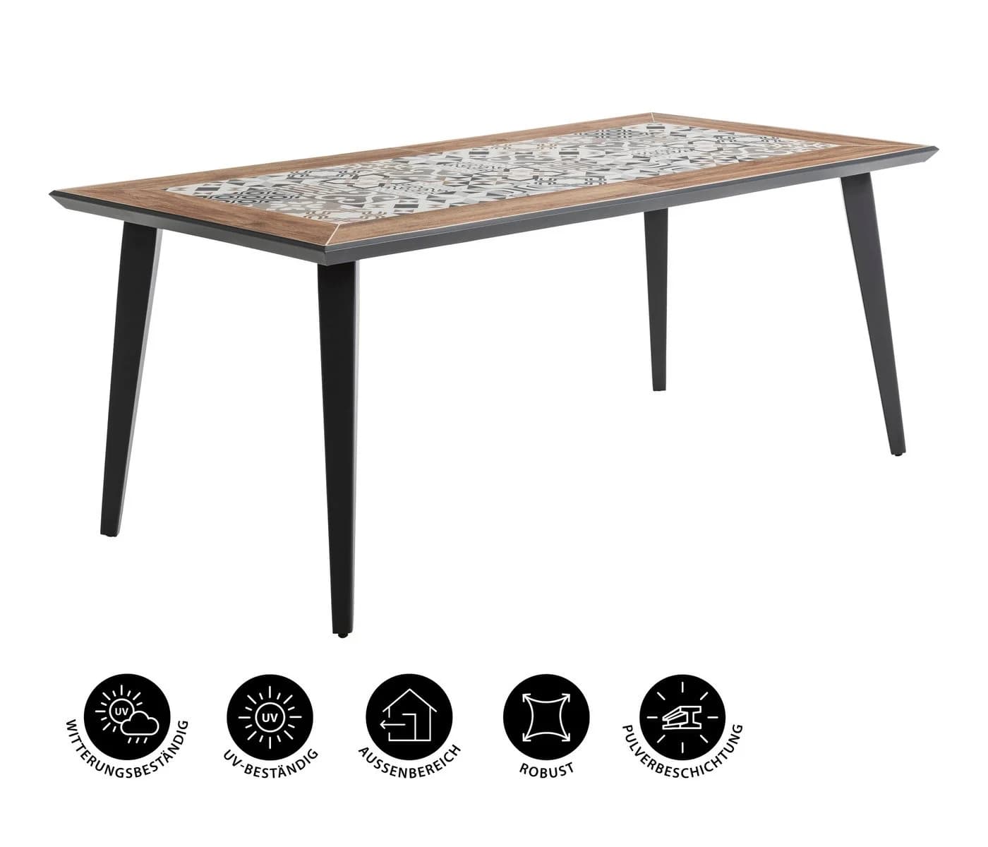 Dehner Gartentisch Lissabon 6 Sitzplätze Aluminium Keramik Mosaik - Bild 5