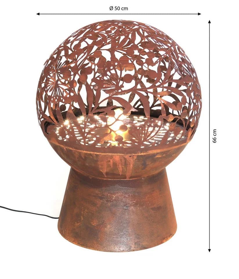 Dehner Gartenbrunnen Floral Cortenstahl mit LED-Beleuchtung - Bild 3