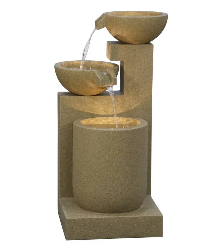 Dehner Gartenbrunnen Samson mit LED-Beleuchtung Polyresin Braun - Bild 2