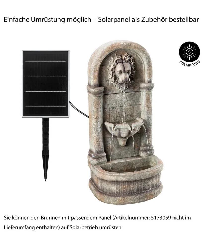 Dehner Gartenbrunnen Faro mit LED-Beleuchtung Grau