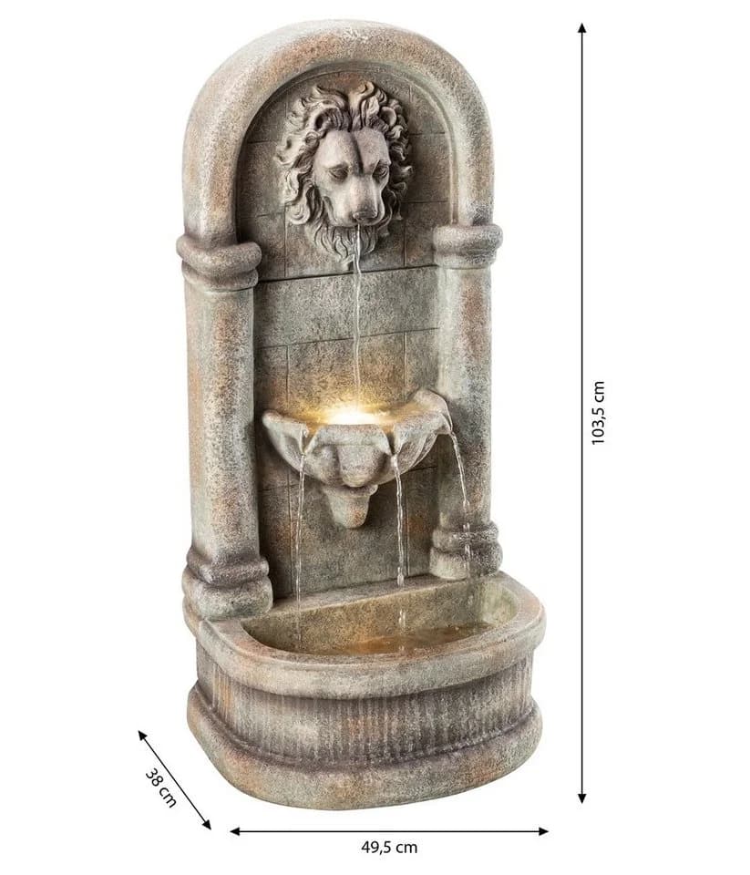 Dehner Gartenbrunnen Faro mit LED-Beleuchtung Grau - Bild 5