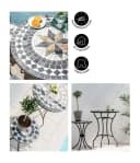 Dehner Gartentisch Mosaiktisch Diana Stahl Stein Braun Grau Weiss Bild 1
