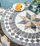 Dehner Gartentisch Mosaiktisch Diana Stahl Stein Braun Grau Weiss Bild 5
