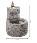 Dehner Gartenbrunnen Froschkönig mit LED, Ø 50 x 55 cm, Granit, Wassersprinkler mit Frosch aus Bronze Bild 3