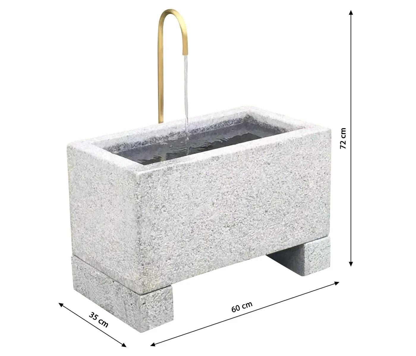 Dehner Gartenbrunnen Salzburg 60x72x35 cm Granit Metall Grau - Bild 3
