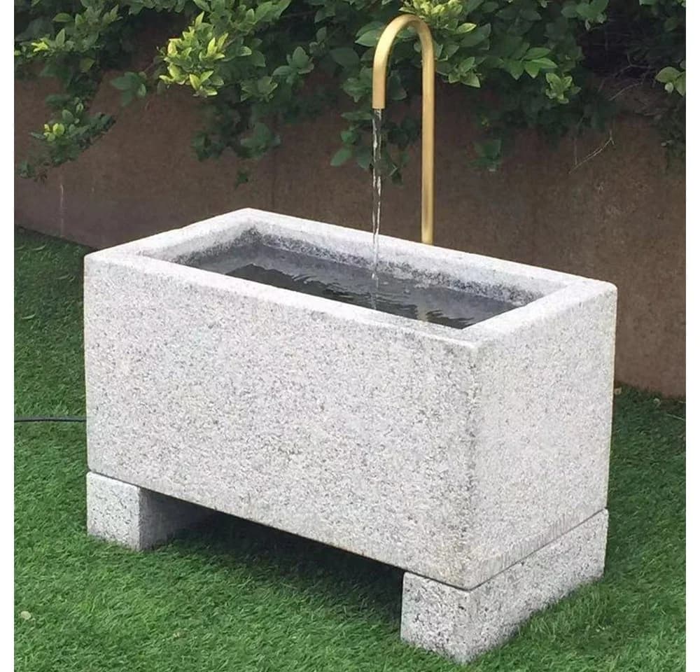 Dehner Gartenbrunnen Salzburg 60x72x35 cm Granit Metall Grau - Bild 5