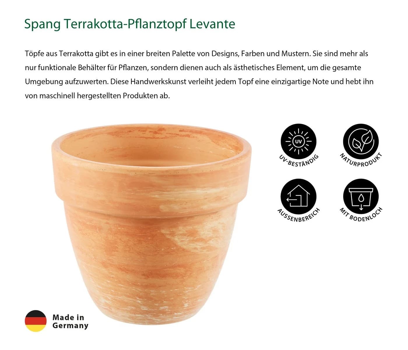 Dehner Blumentopf Levante Terrakotta marmoriert orange - Bild 3