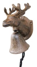 Dehner Gartenfigur Glocke mit Hirsch, Gusseisen, nostalgische Türglocke in Rostoptik Bild 2