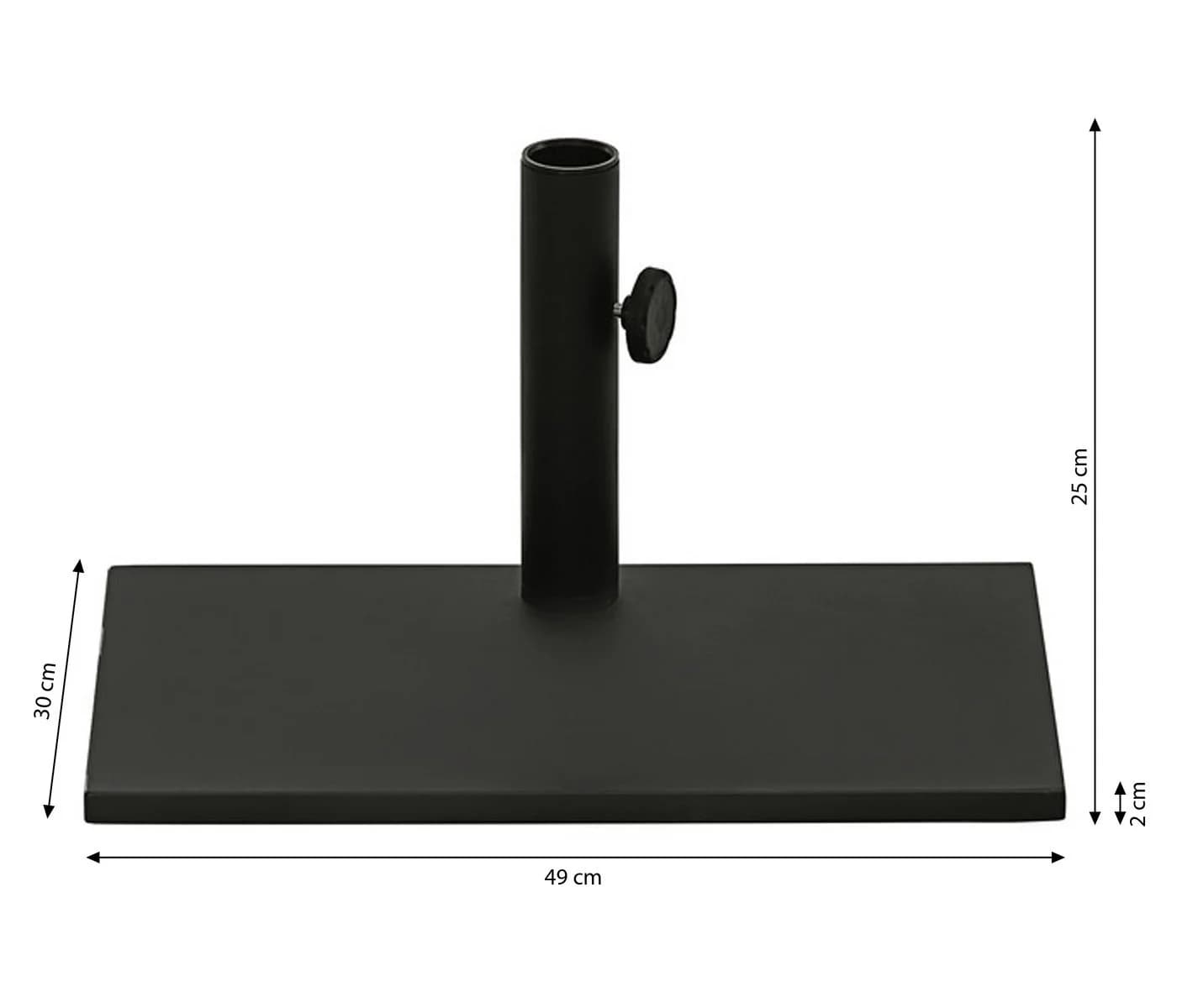 Dehner Schirmständer Eckig Schwarz Stahl 20 kg - Bild 3