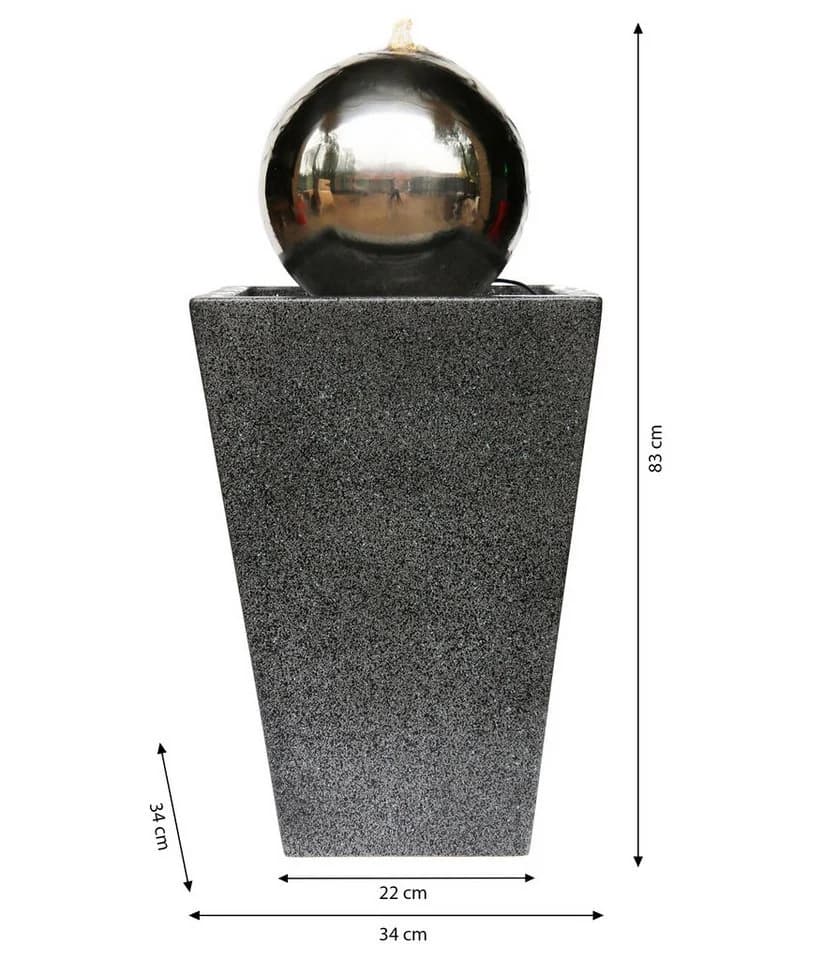 Dehner Gartenbrunnen Kioto mit LED Edelstahl - Bild 3