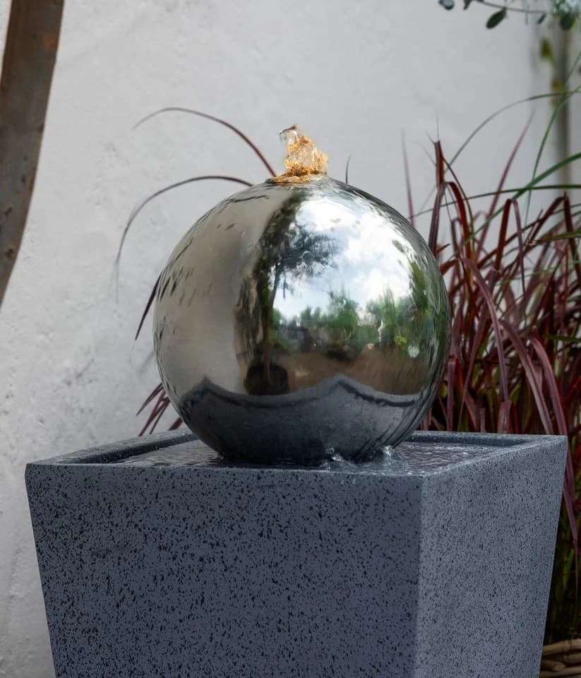 Dehner Gartenbrunnen Kioto mit LED Edelstahl - Bild 4