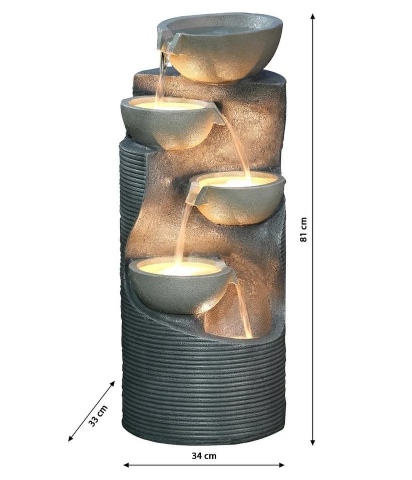 Dehner Gartenbrunnen Salo LED Kunststein - Bild 4