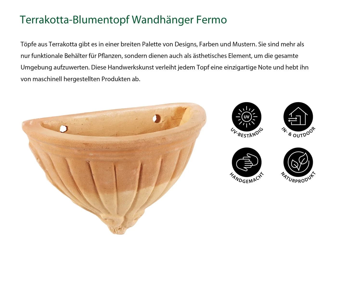 Dehner Terrakotta Wandhänger Blumenampel Keramik Antik
