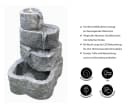 Dehner Granit Gartenbrunnen Wasserfall mit LED-Beleuchtung Grau Bild 1