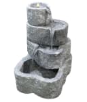 Dehner Granit Gartenbrunnen Wasserfall mit LED-Beleuchtung Grau Bild 2