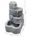 Dehner Granit Gartenbrunnen Wasserfall mit LED-Beleuchtung Grau Bild 3