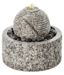Dehner Gartenbrunnen Bern mit LED, Granit, rundes Wasserspiel inkl. Pumpe, Trafo und LED-Beleuchtung Bild 1