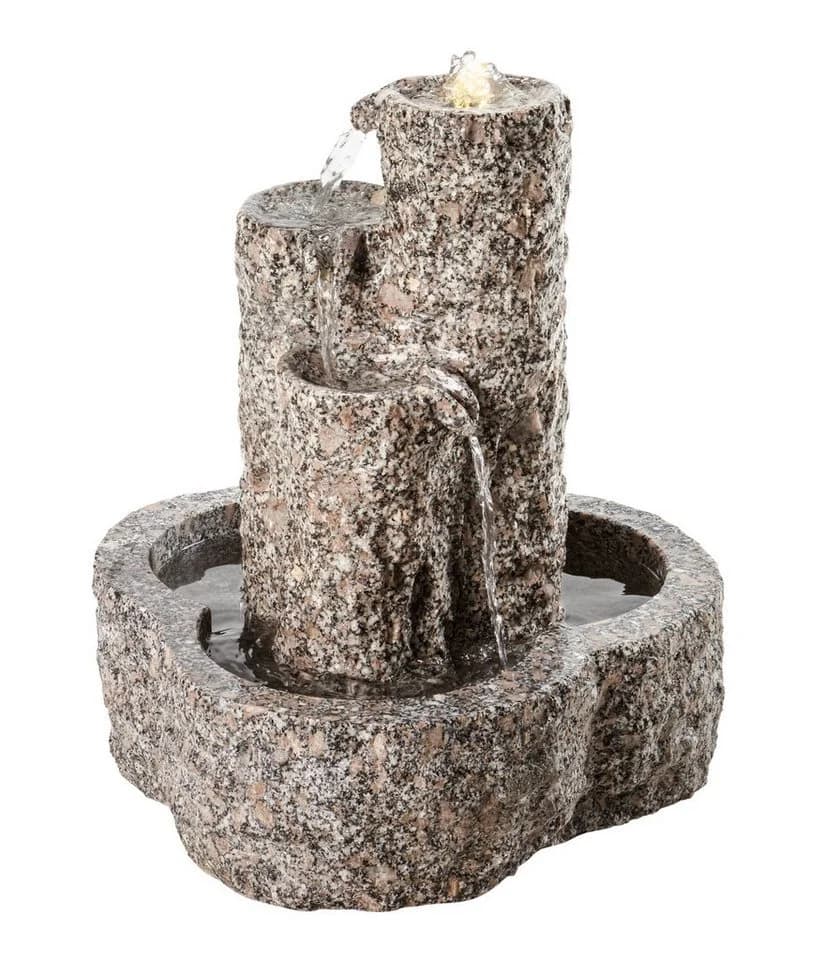 Dehner Gartenbrunnen Heidelberg Granit LED
