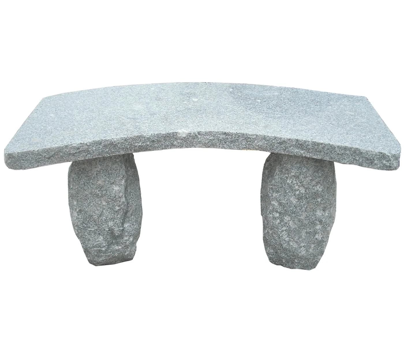 Dehner Granit Gartenbank 2-Sitzer Grau Gebogen - Bild 2