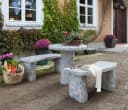 Dehner Granit Gartenbank 2-Sitzer Grau Gebogen Bild 4