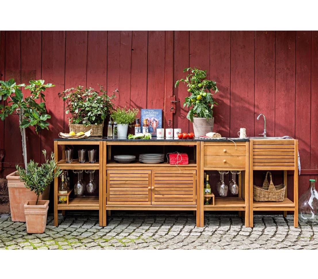 Dehner Schrank Southampton mit Schubladen und Granitplatte