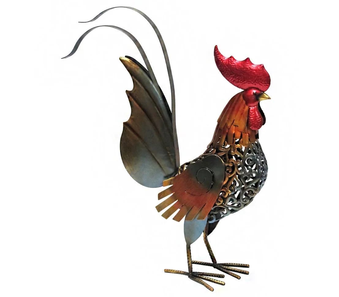 Dehner Metall-Hahn Toni Bunt Gartenfigur Deko - Bild 2