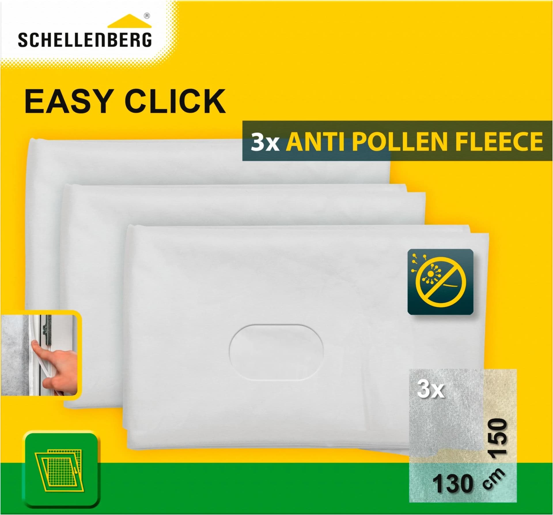 Schellenberg Fliegengitter-Gewebe 3er Set Pollenschutzvlies Weiß