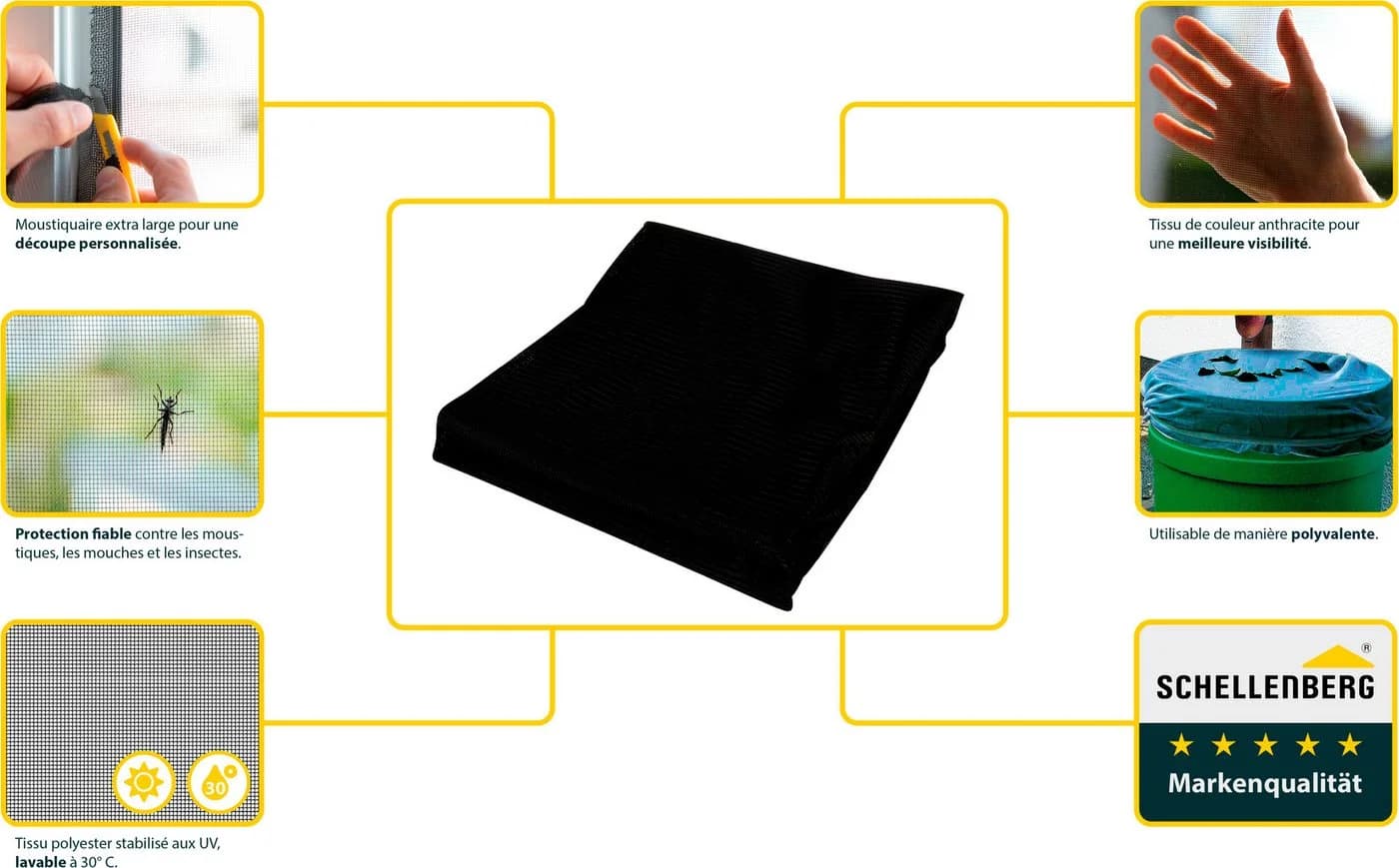 SCHELLENBERG Fliegengitter-Gewebe Maxi Grau UV-stabilisiert - Bild 5
