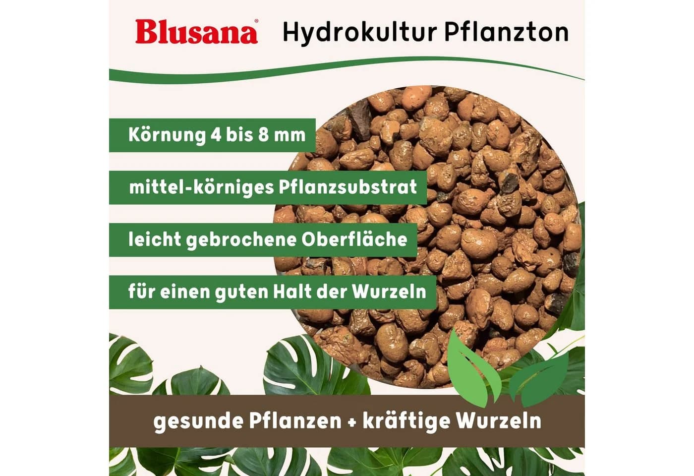LENI Blumentopf "Classic" beige-grau Hydrokultur Komplett-Set