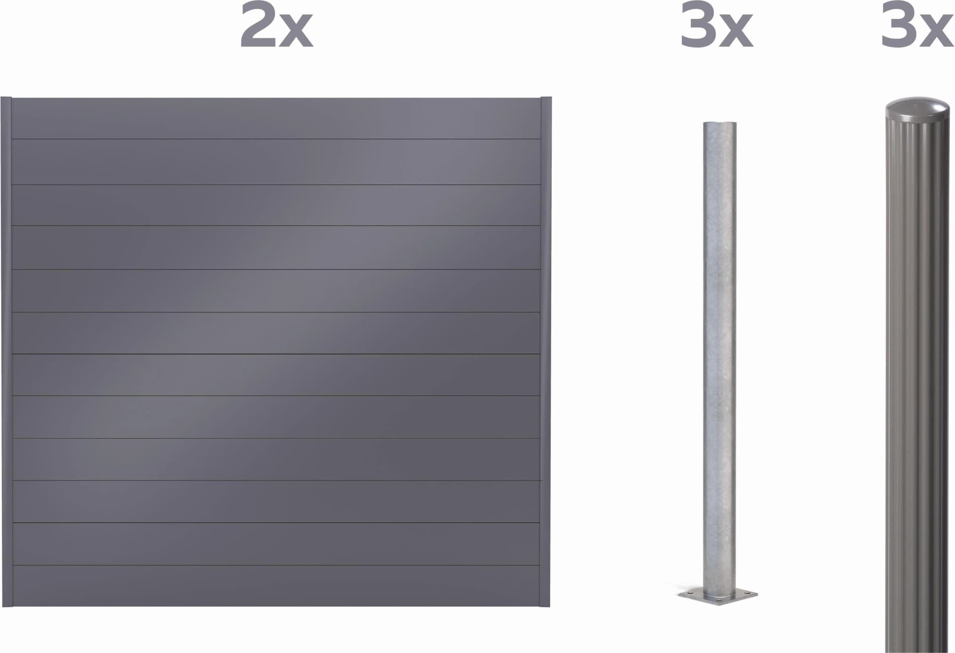ALBERTS Dichtzaun Palitio Aluminium umbragrau 180 cm