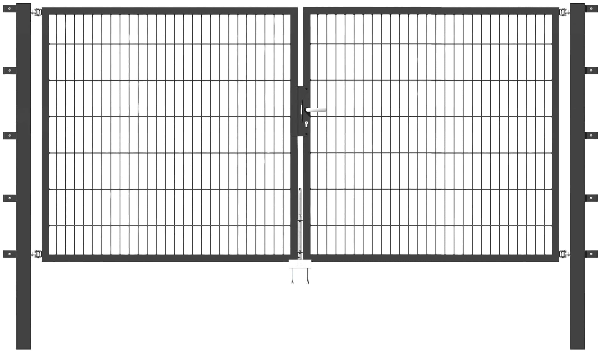 Zaundoppeltür ALBERTS Flexo Anthrazit Stahl 300 cm