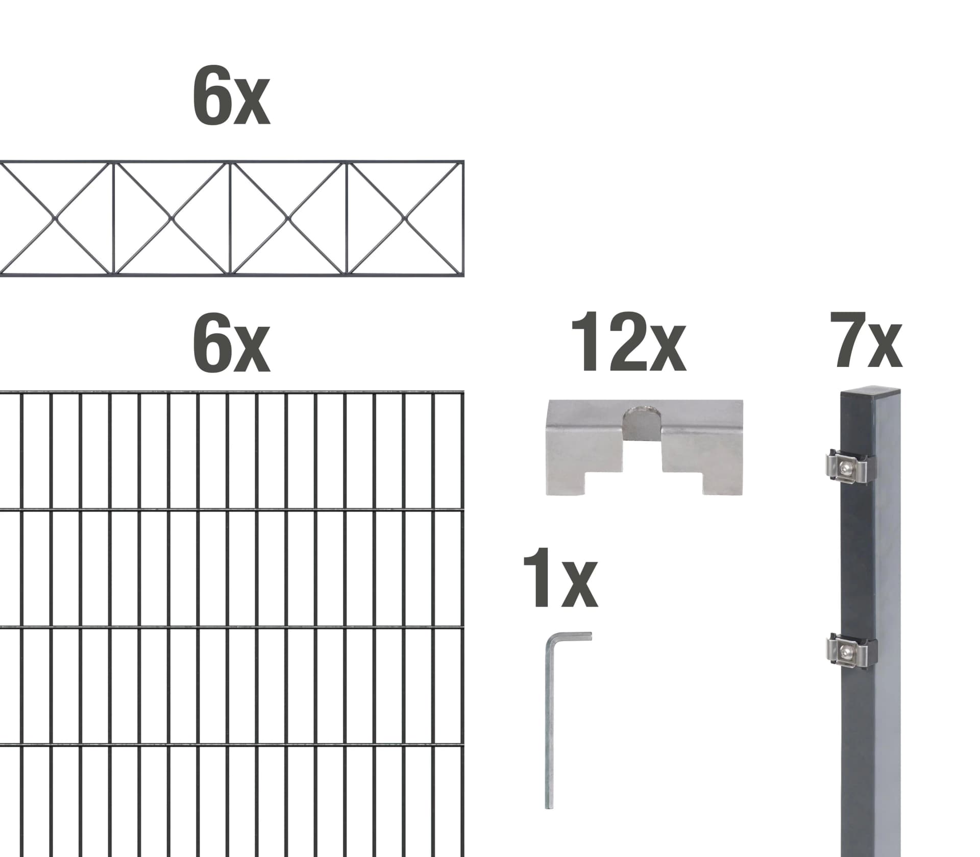 Doppelstabmattenzaun ALBERTS Nexus Anthrazit Stahl 120cm