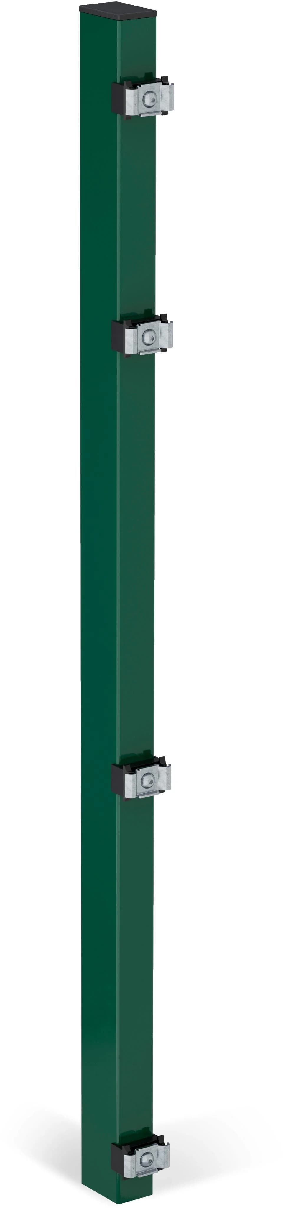 Zaunpfosten ALBERTS 60x40 mm für Doppelstabmattenzaun Grün Stahl