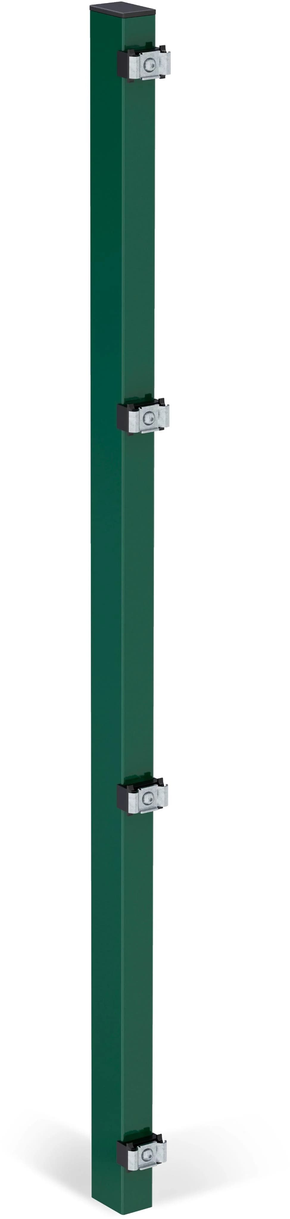 Zaunpfosten ALBERTS 60x40 mm für Doppelstabmattenzaun Grün Stahl