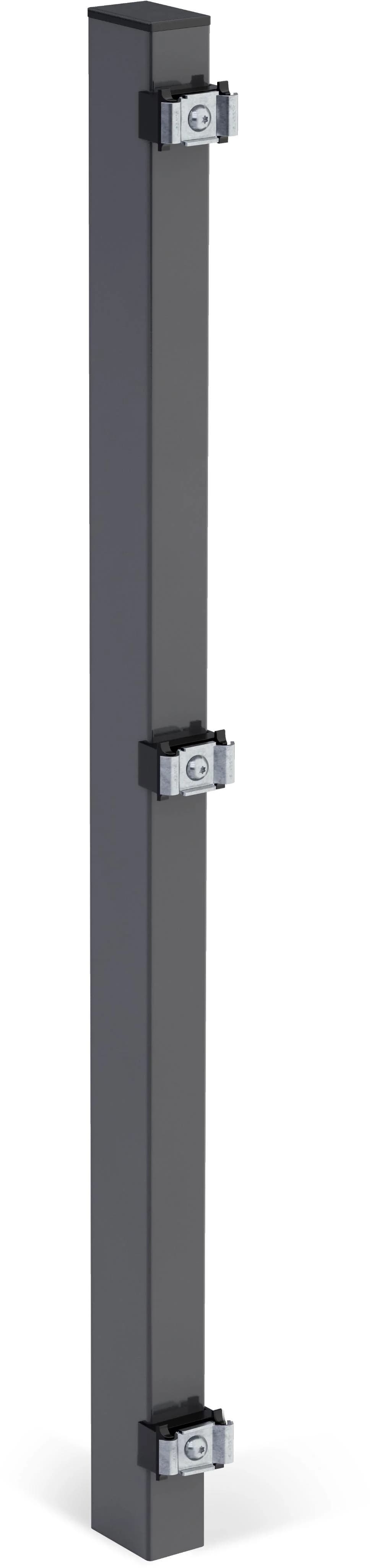 Zaunpfosten ALBERTS 60x40 mm für Doppelstabmattenzaun Anthrazit Stahl
