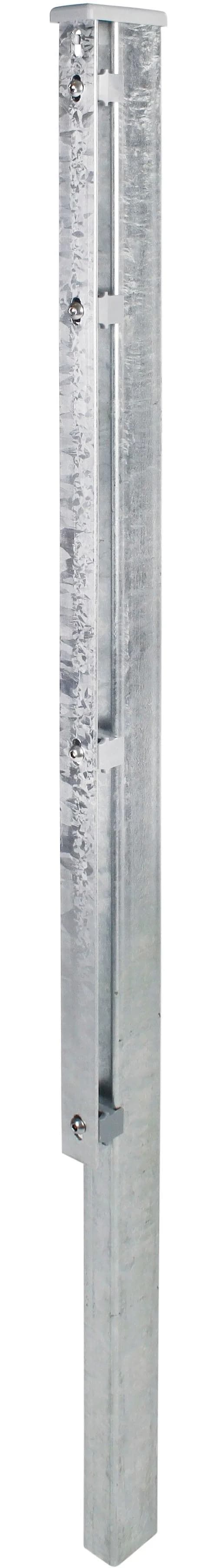Zaunpfosten ALBERTS grau verzinkt 60x40 mm für Doppelstabmattenzaun