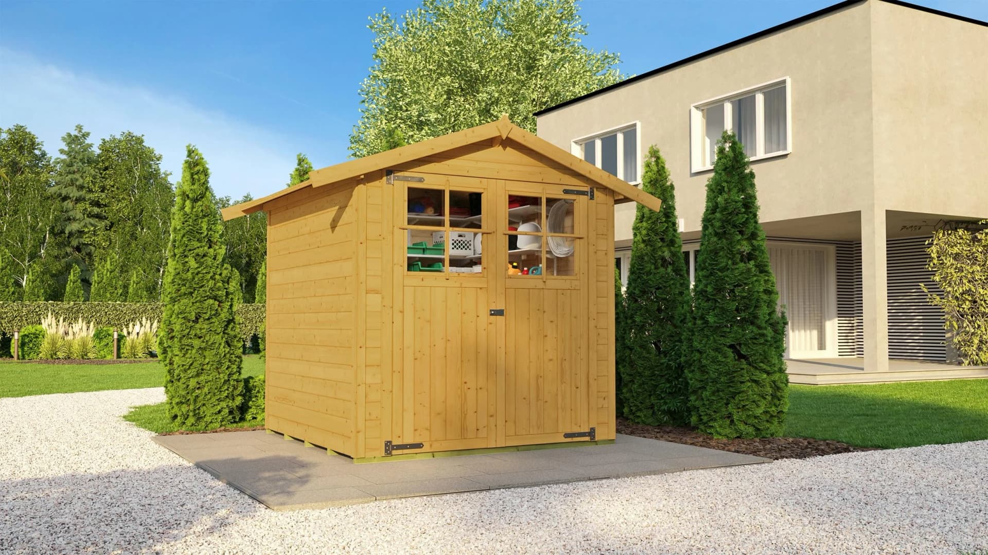 Gartenhaus WEKA Nr. 316 Größe 1 Eiche Hell Lasiert
