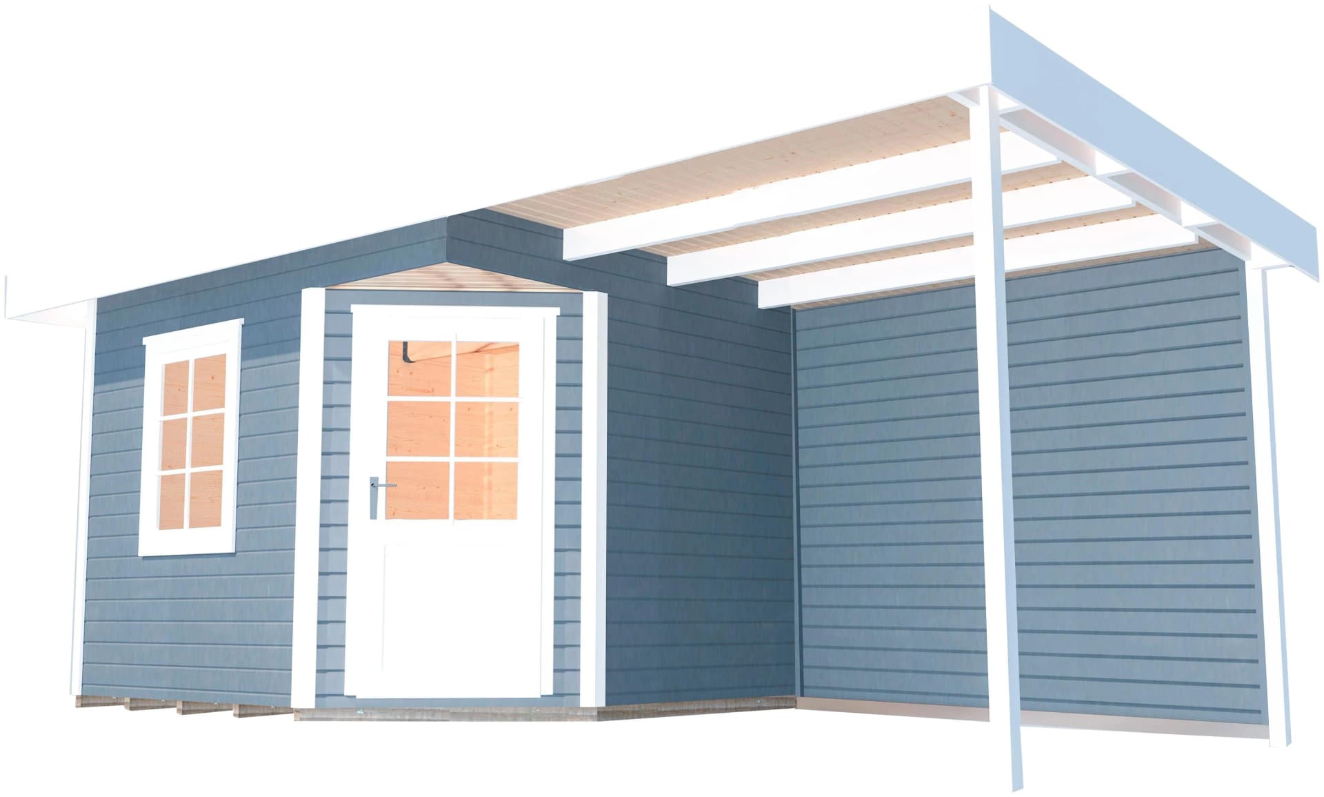 WEKA Designhaus 213A Gr.2 5-Eck Gartenhaus grau Massivholz