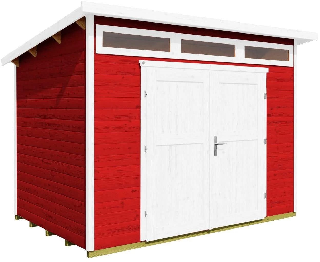 WEKA Gartenhaus 264 21 mm Pultdach Doppeltür Schwedenrot Holzwerkstoff