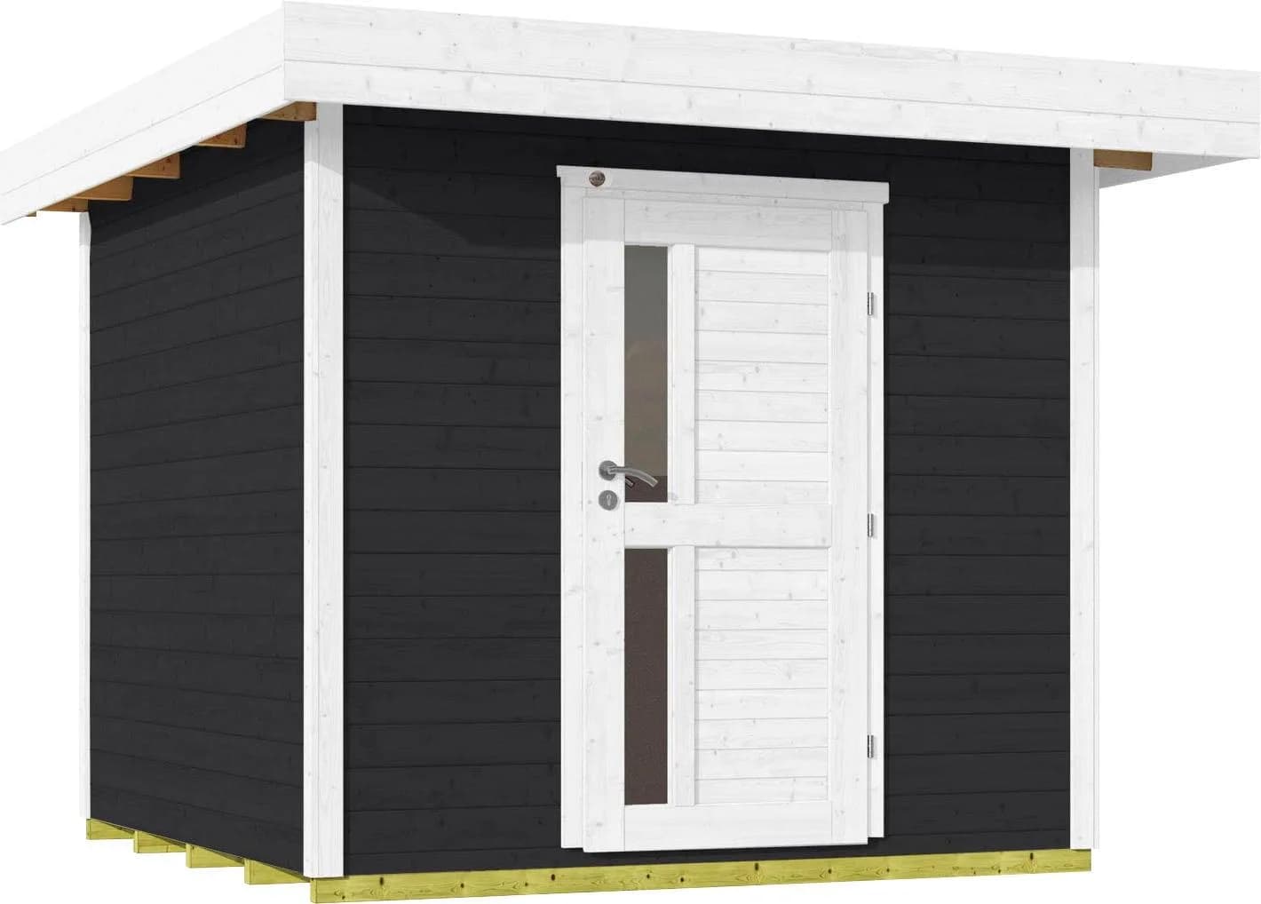WEKA Designhaus 172 Anthrazit-Weiß Gartenhaus Holzwerkstoff 275x375x226 cm